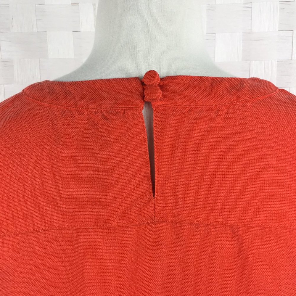 J. Crew Drapey Oxford Crepe Orange Blouse, Size 0‎ - Picture 5 of 6